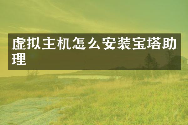 虚拟主机怎么安装宝塔助理