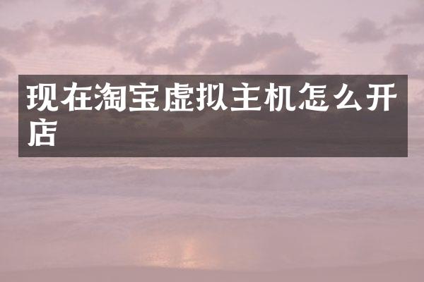 现在淘宝虚拟主机怎么开店