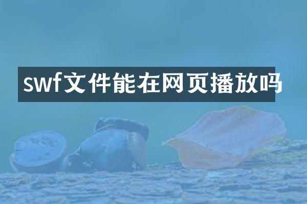 swf文件能在网页播放吗