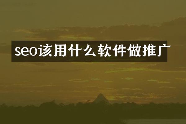 seo该用什么软件做推广