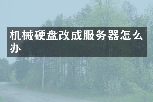 机械硬盘改成服务器怎么办
