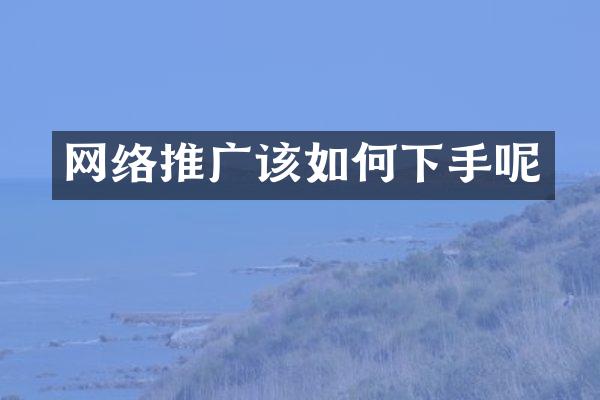 网络推广该如何下手呢
