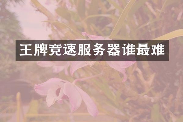 王牌竞速服务器谁最难