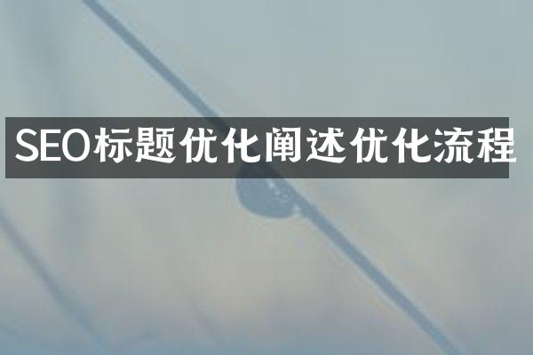 SEO标题优化阐述优化流程