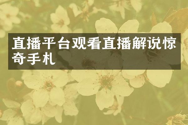 直播平台观看直播解说惊奇手札