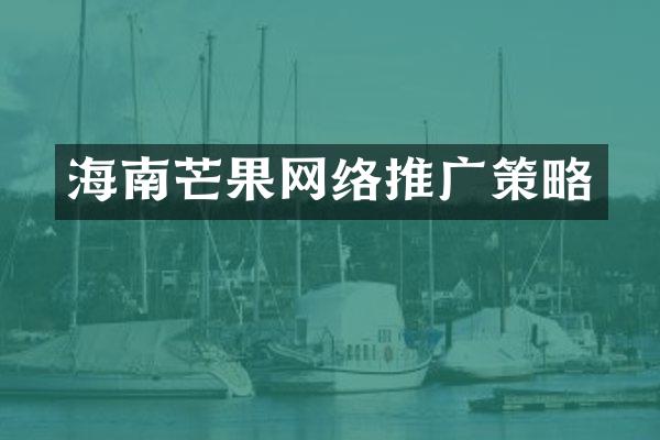 海南芒果网络推广策略