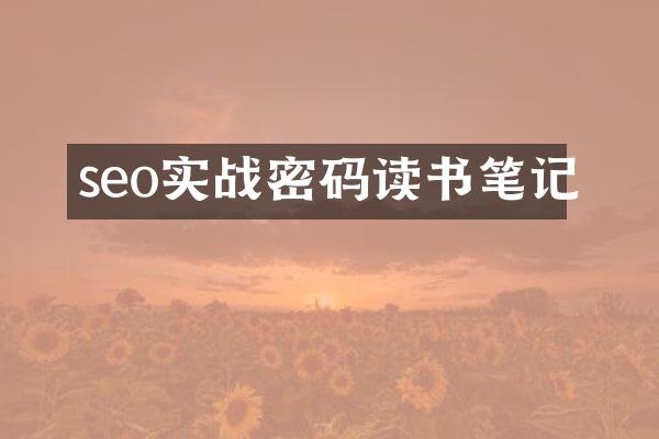 seo实战密码读书笔记
