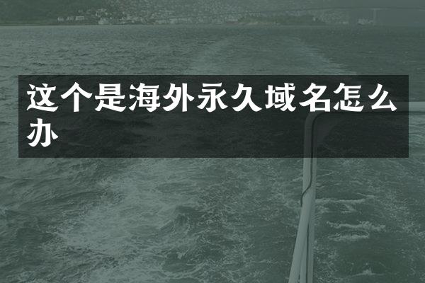 这个是海外永久域名怎么办