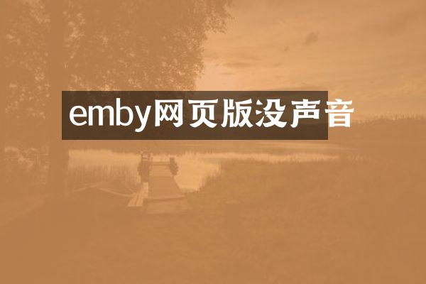 emby网页版没声音