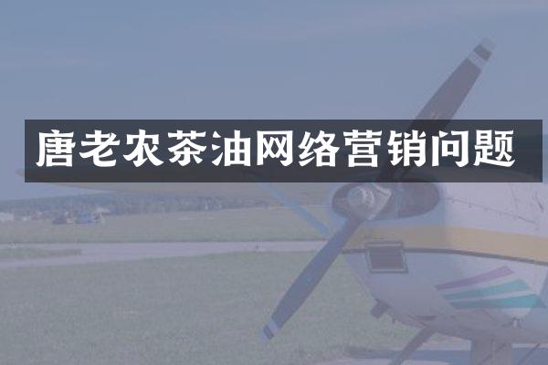 唐老农茶油网络营销问题