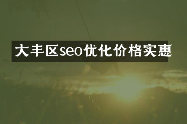 大丰区seo优化价格实惠