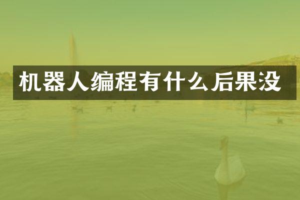 机器人编程有什么后果没