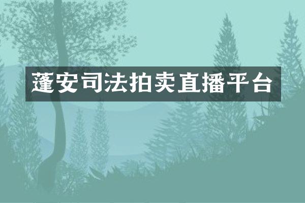 蓬安司法拍卖直播平台
