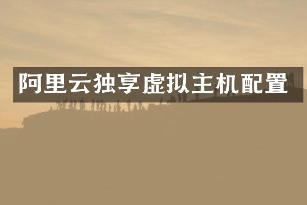 阿里云独享虚拟主机配置