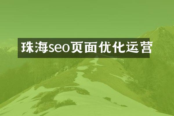 珠海seo页面优化运营