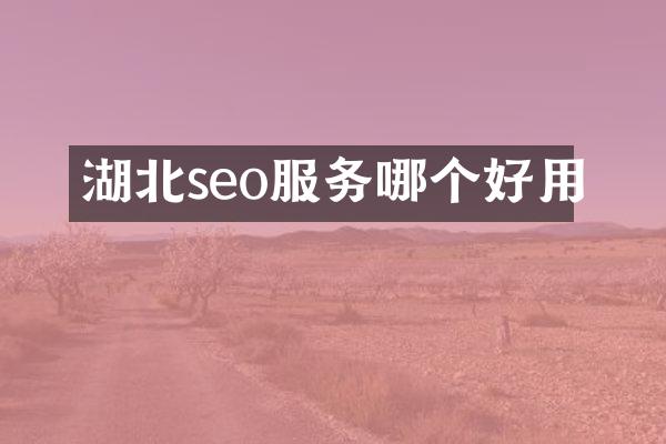 湖北seo服务哪个好用