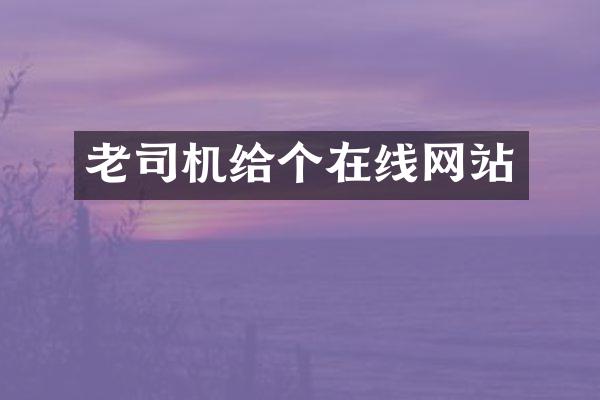 老司机给个在线网站
