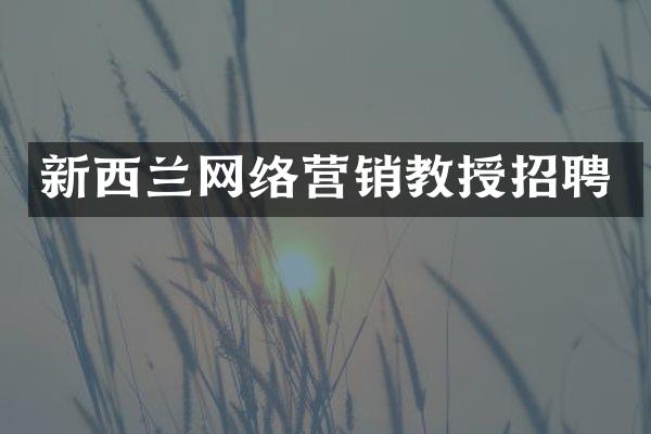新西兰网络营销教授招聘