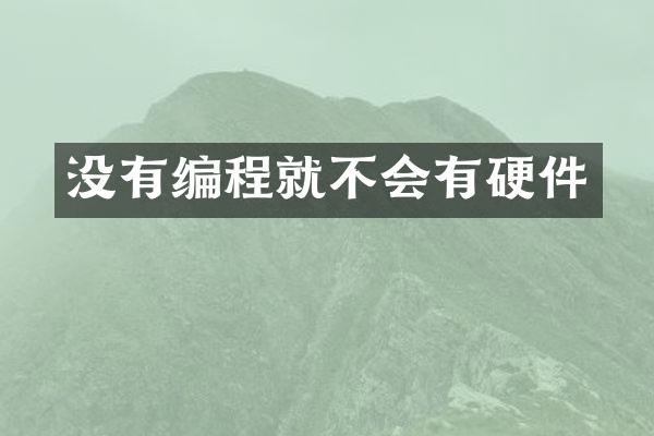 没有编程就不会有硬件
