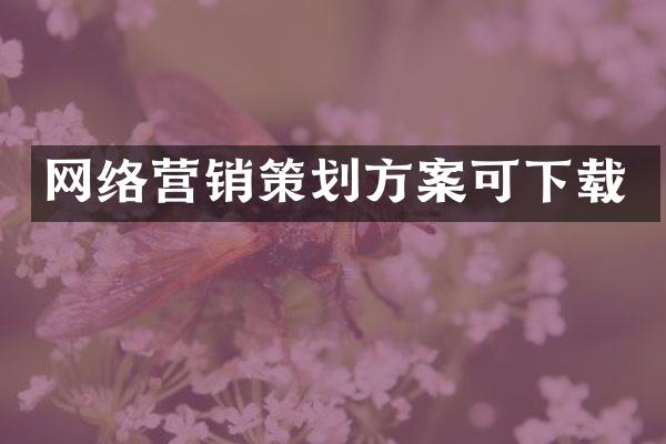 网络营销策划方案可下载