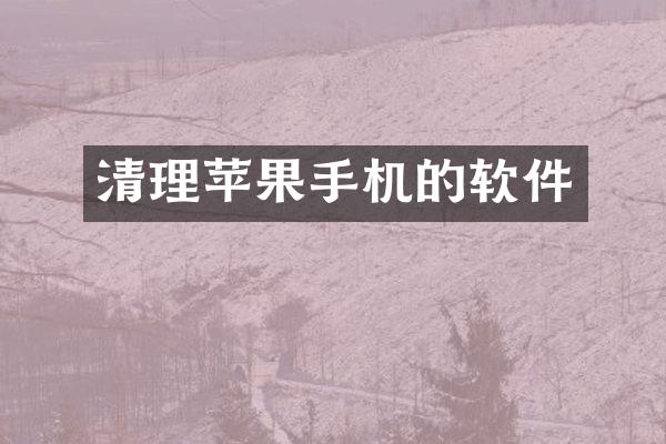 清理苹果手机的软件