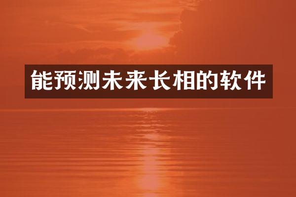 能预测未来长相的软件