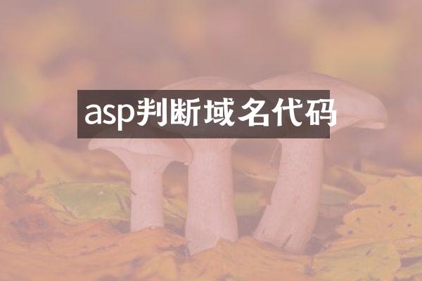 asp判断域名代码