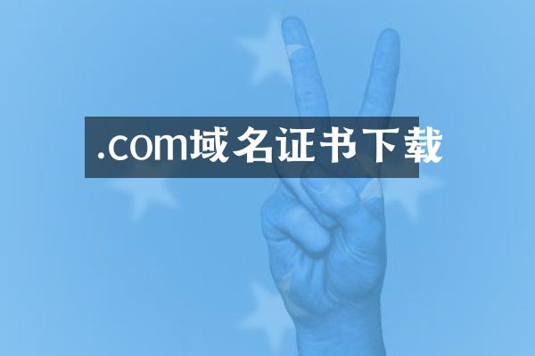 .com域名证书下载