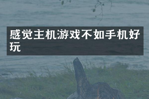 感觉主机游戏不如手机好玩