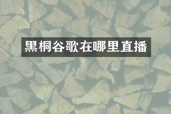 黑桐谷歌在哪里直播