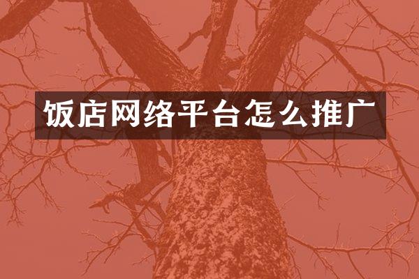 饭店网络平台怎么推广