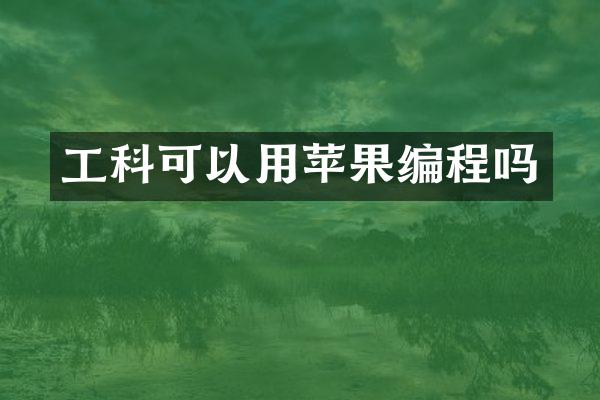 工科可以用苹果编程吗