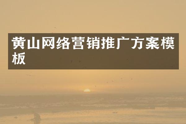 黄山网络营销推广方案模板