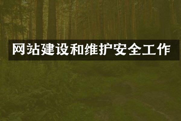 网站建设和维护安全工作