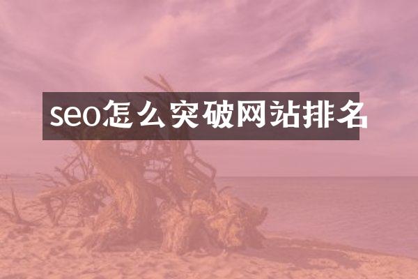 seo怎么突破网站排名