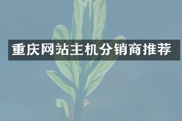 重庆网站主机分销商推荐