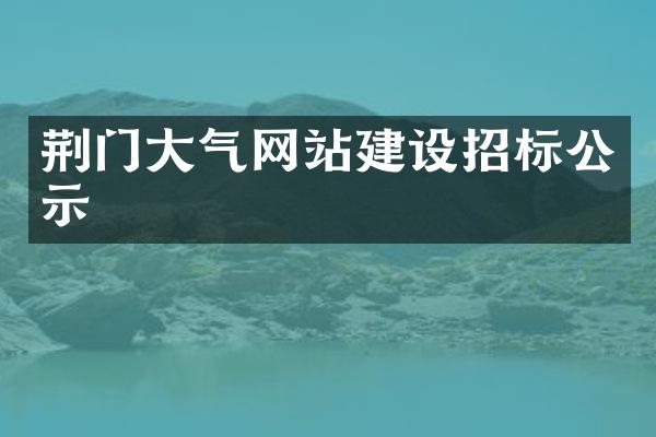 荆门大气网站建设招标公示