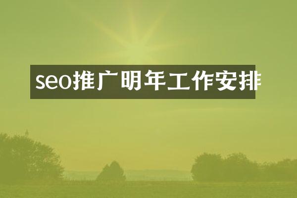 seo推广明年工作安排
