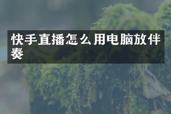 快手直播怎么用电脑放伴奏
