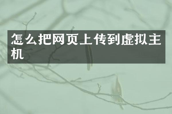怎么把网页上传到虚拟主机