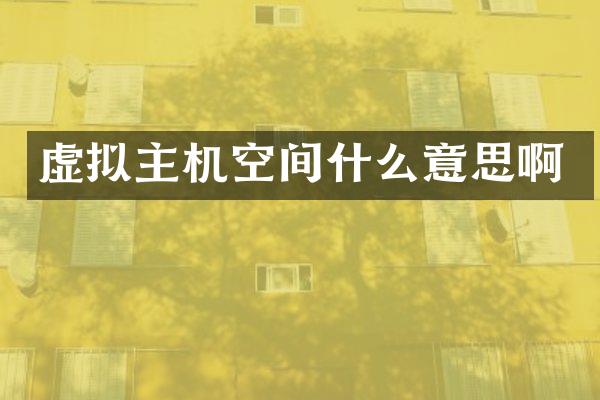 虚拟主机空间什么意思啊
