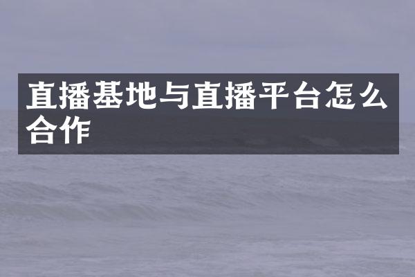 直播基地与直播平台怎么合作