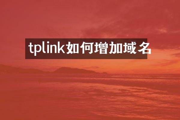tplink如何增加域名