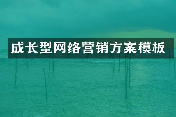 成长型网络营销方案模板