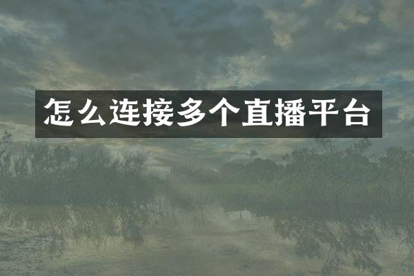怎么连接多个直播平台
