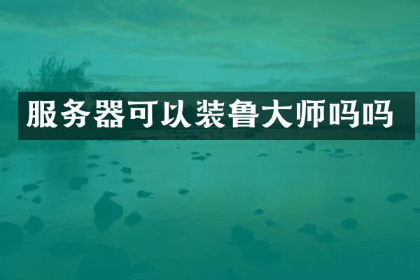 服务器可以装鲁大师吗吗