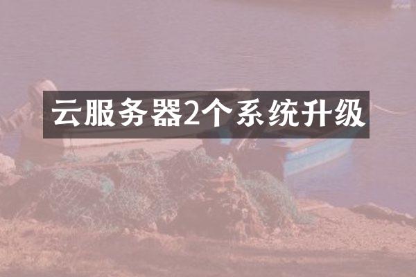 云服务器2个系统升级