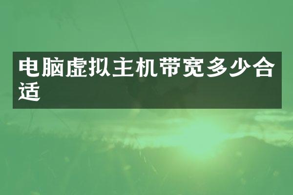 电脑虚拟主机带宽多少合适