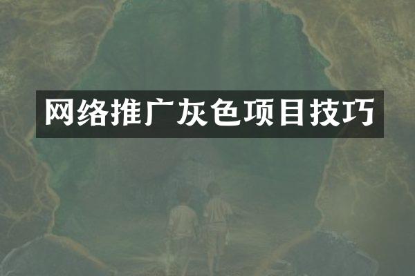 网络推广灰色项目技巧