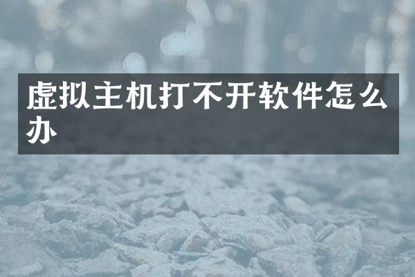 虚拟主机打不开软件怎么办